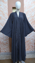 Black Dotted Printed Abaya - Sana Cloth House