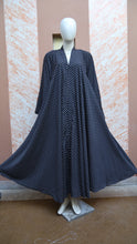 Black Dotted Printed Abaya - Sana Cloth House