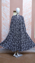 Black and Flower Printed Abaya for Girls - Sana Cloth House